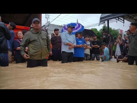 BANJIR HEBAT DI MEDAN, WALIKOTA CALON GUBSU TINJAU USAI NYOBLOS