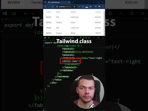 Make Your HTML Tables Look Pretty (Tabular-Nums, CSS) #webdev #frontend #css #tailwindcss #reactjs