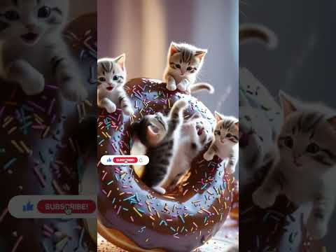 Kitten and cat #funny #cat #cute #disney #meowtv #chooking