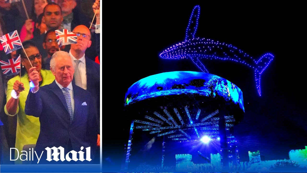 King Charles coronation: Incredible drone display lights up sky above Coronation Concert
