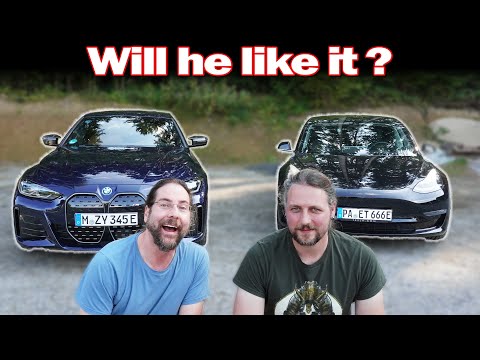 A Tesla Model 3 owner in a BMW i4 M50 - And I drive his car