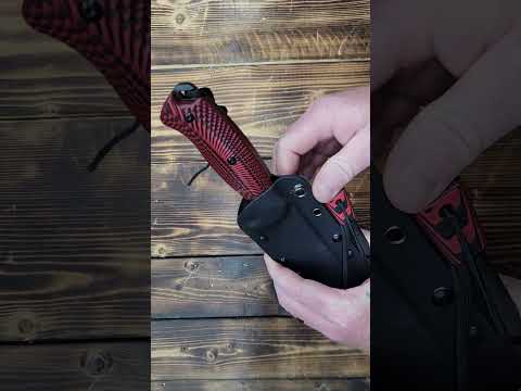 Holtzman's Gorilla Survival Mandrill Fixed Knife with Sheath, Fire Starter, G10 Scraper & Paracord