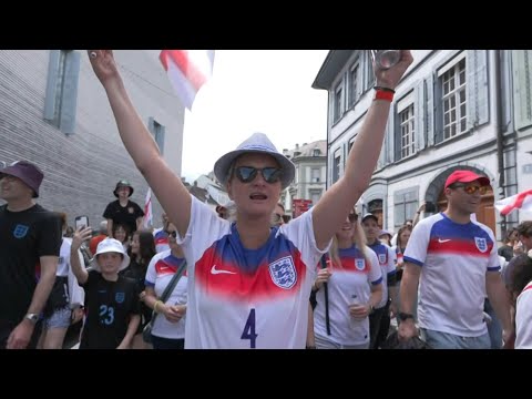 England and Spain fans parade through Basel ahead of Women's Euro 2025 final | AFP