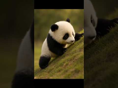 Panda Cub’s Rolling Game #ai #shorts #aishorts #trending #shortsfeed #cute #funny #serotonin