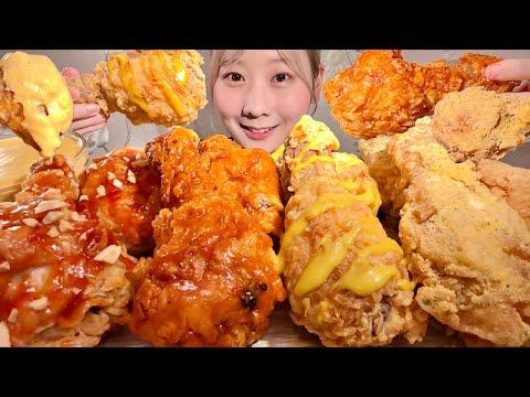 ASMR Giant Korean Fried Chicken【Mukbang/ Eating Sounds】【English subtitles】