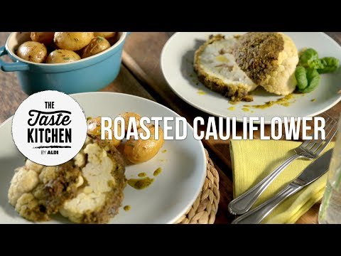 Mother's Day - Vegetarian Roasted Cauliflower with a Pesto Crust