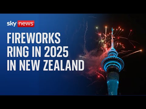 Fireworks show rings in 2025 in New Zealand