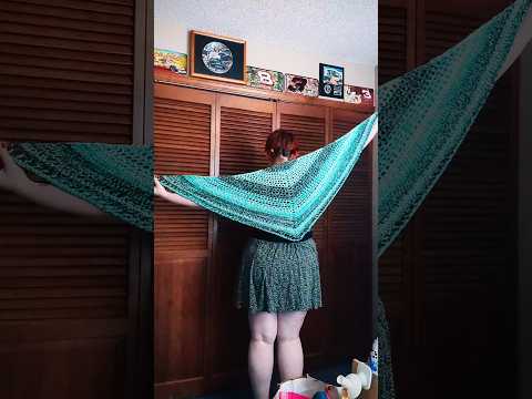finished a gift for my mum #crochet #yarn #green #shawl #diy #handmade #fashion #accessories