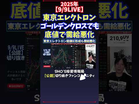 【9/9LIVE】東京エレクトロンのゴールデンクロスと日経平均株価の最新動向 サムネイル
