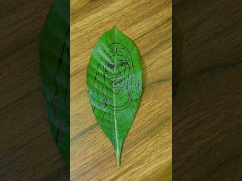 Jesus Drawing (leafart)🌿☘️✝️ #shortsfeed #art #drawing #leaf