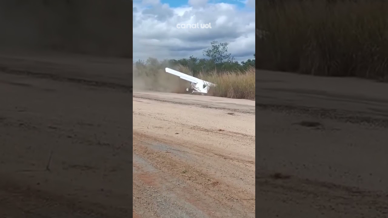 Avião perde controle e sai da pista durante pouso no Ceará vídeo