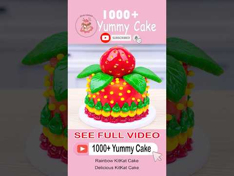 Miniature Rainbow Strawberry Kitkat Cakes #shorts #trendingshorts #1000yummycake #5tmminiaturecake