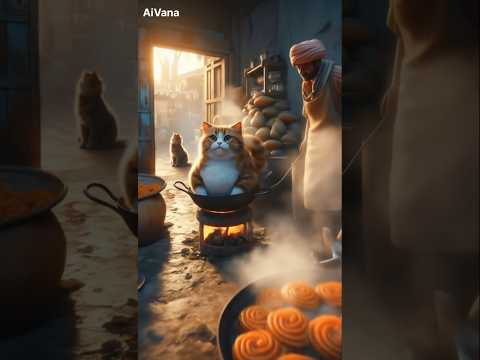 "भूखी बिल्ली का जलेबी वाला बदला! 😂 |Funny cat story|