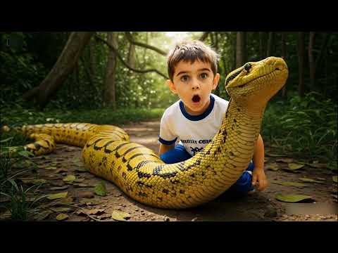 Anaconda attack in way of school || snake video || adventure story
