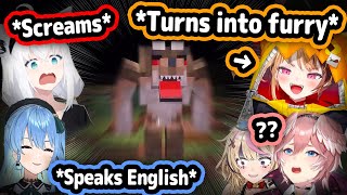 HoloJP and EN's Reactions To Jumpscares In Minecraft Test Of Courage I