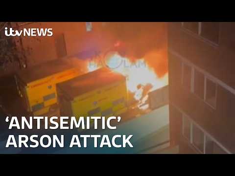 Watch the moment Jewish community ambulance set on fire in 'antisemitic' arson attack