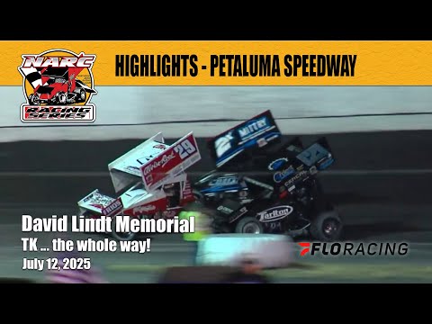 RACE HIGHLIGHTS: NARC SPRINT CARS @ PETALUMA SPEEDWAY - JULY 12, 2025 - dirt track racing video image