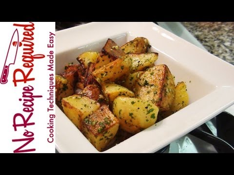 Roast Potatoes with Garlic & Parsley - NoRecipeRequired.com - UC2Kqui8VRpm1uMKl7QQGX2w