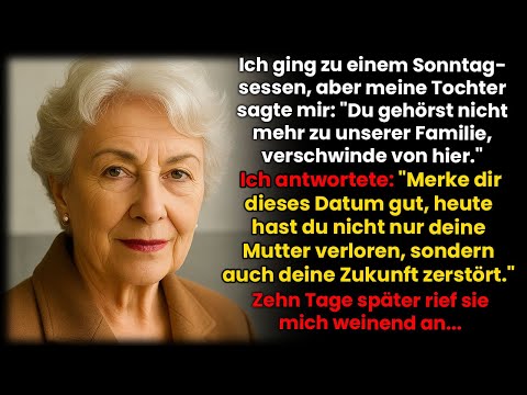 Ich ging zum Sonntagsessen, doch meine Tochter sagte; „Du gehörst nicht mehr zu uns, verschwinde!