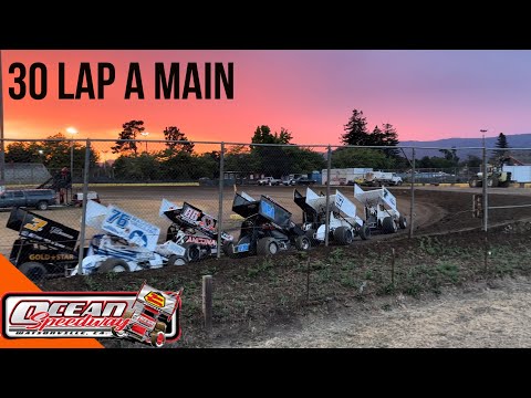 30-Lap A Main Event: 360 Winged Sprint Cars at Ocean Speedway (Aug 3, 2024) - dirt track racing video image