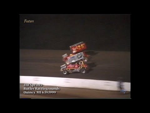 410 Sprints - Butler Battlegrounds Quincy, MI June 19, 1999 - dirt track racing video image