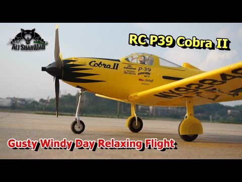 P39 Cobra II RC Airplane Gusty Windy Day Flight - UCsFctXdFnbeoKpLefdEloEQ
