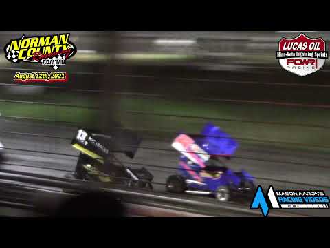 Norman County Raceway Minn-Kota Lightning Sprint Car A-Main (8/12/21) - dirt track racing video image