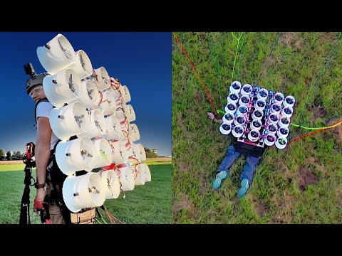 Flying with 50 drone motors (homemade flying machine) - UC7yF9tV4xWEMZkel7q8La_w