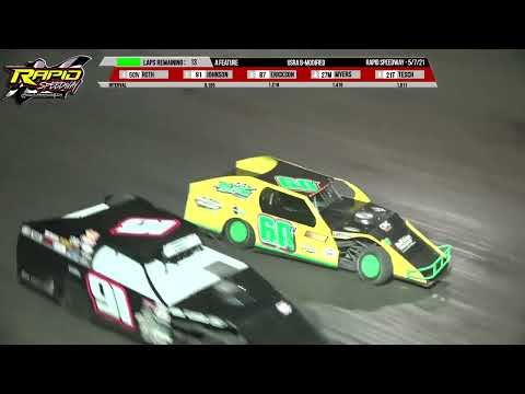 B-Modified Feature | Rapid Speedway | 5-7-2021 - dirt track racing video image