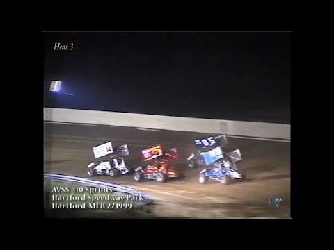 AVSS 410 Sprints - Hartford Speedway Park Hartford, MI August 27, 1999 - dirt track racing video image