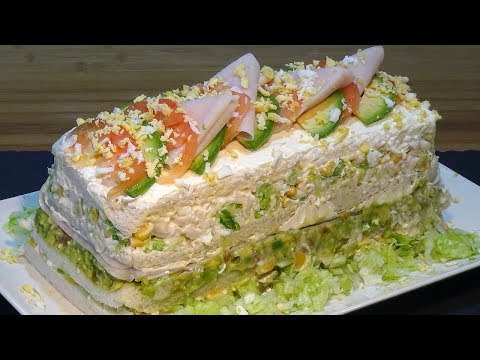 Receta Pastel frio de pollo o sandwichón de pollo - Recetas de cocina, paso a paso, tutorial - UC5ONfXPjWgqElh0NZaRJ1tg