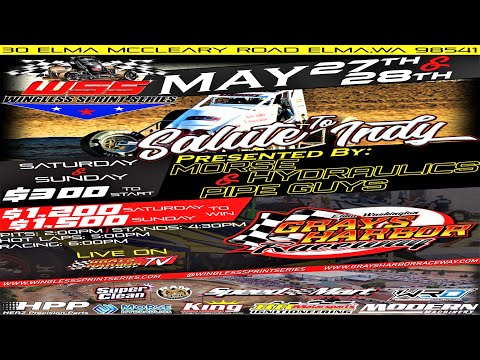 Grays Harbor Raceway - Wingless Sprint Series - Salute to Indy 2023 - dirt track racing video image