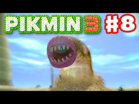 Pikmin 3 - Day 8 - Sandbelching Meerslug Boss Fight! (Nintendo Wii U Gameplay Walkthrough) - UCzNhowpzT4AwyIW7Unk_B5Q