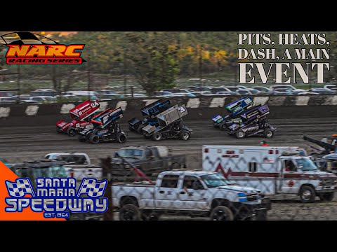 Santa Maria Speedway: NARC 410 Winged Sprint Car Full Event - dirt track racing video image