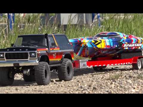 1979 Ford Bronco Launches 2018 Speed Boat - Traxxas TRX4 & "Rock n Roll" Spartan | RC ADVENTURES - UCxcjVHL-2o3D6Q9esu05a1Q