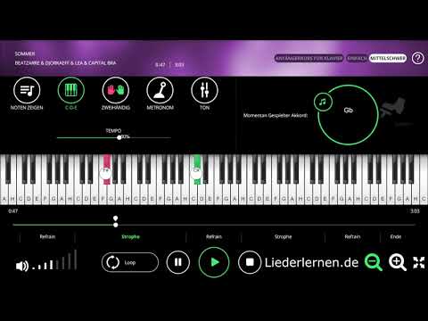 BEATZARRE & DJORKAEFF & LEA & CAPITAL BRA - SOMMER - Klavier lernen - Musiknoten - Akkorde