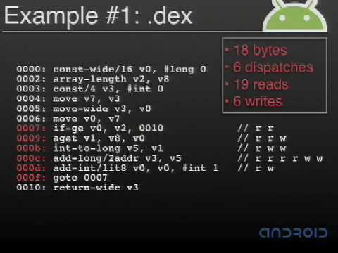 Google I/O 2008 - Dalvik Virtual Machine Internals - UC_x5XG1OV2P6uZZ5FSM9Ttw