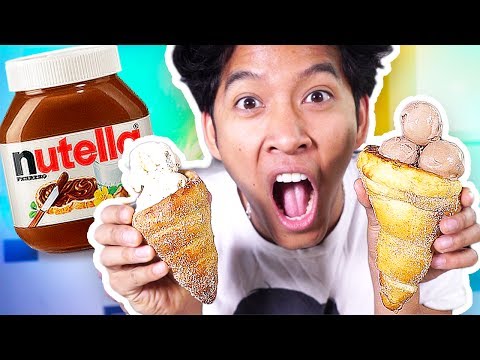 Nutella Donut Ice Cream Cones!!! How to make - UCxSklFRi7f0arLqjBWScTzA