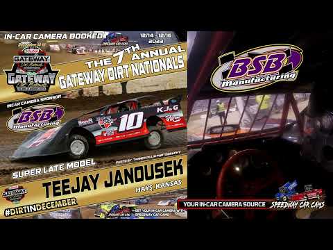 BSB Manufacturing Powered in-Car Camera on #10 Teejay Lanousek at the Gateway Dirt Nationals #dome - dirt track racing video image