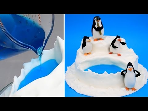 Penguins Of Madagascar Jello Pool  Cake  - How to make by CakesStepbyStep - UCjA7GKp_yxbtw896DCpLHmQ