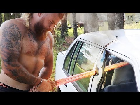 Can A Glowing 1000 Degree Sword Slice A Car In Half? - UCX6OQ3DkcsbYNE6H8uQQuVA