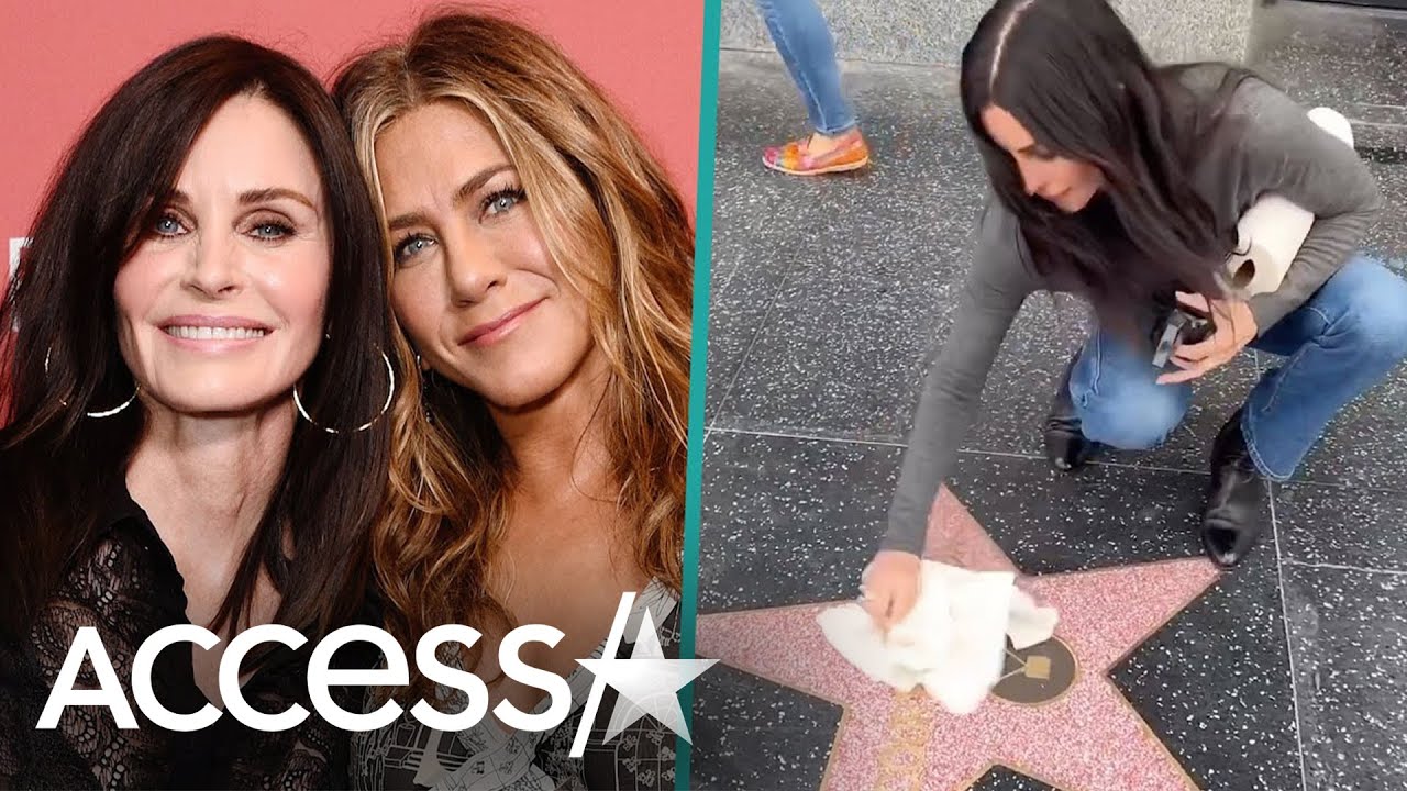 Courteney Cox CLEANS Jennifer Aniston & Reese Witherspoon’s Walk Of Fame Stars
