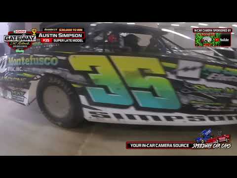 16th Place #35 Austin Simpson at the Gateway Dirt Nationals 2021- Super Late Model In-Car Camera - dirt track racing video image