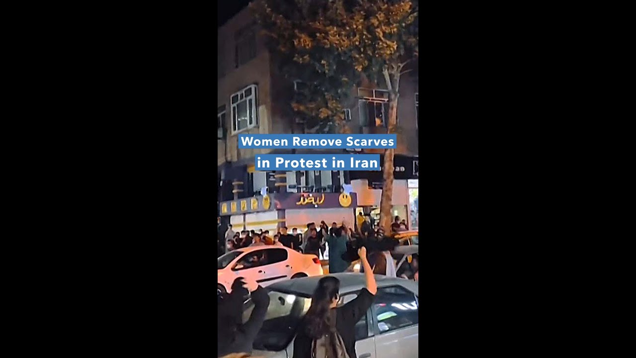 Women Remove Scarves in Protest in Iran #shorts