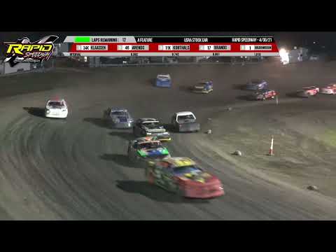 Stock Car Feature | Rapid Speedway | 4-30-2022 - dirt track racing video image