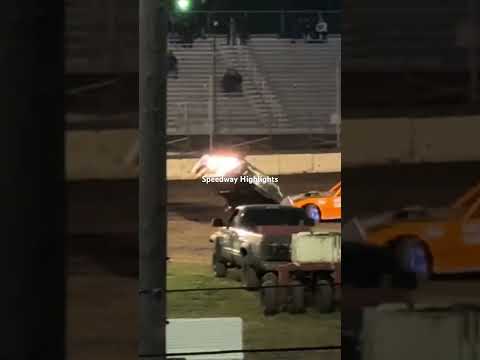 Street stock racer Peyton Oswald went for a wild ride barrel rolling in his car at FALS 5-17-2025 - dirt track racing video image