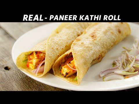 Paneer Kathi Roll - REAL Kati Rolls Kolkata Style Wrap Recipe - CookingShooking