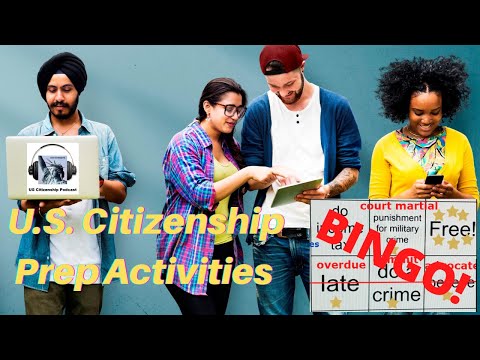 U.S. Citizenship Prep Activities 1: Part 12 Vocabulary Bingo