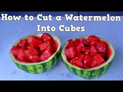 Fastest Way to Cut a Watermelon Into Cubes - Food Hack - UCe_vXdMrHHseZ_esYUskSBw