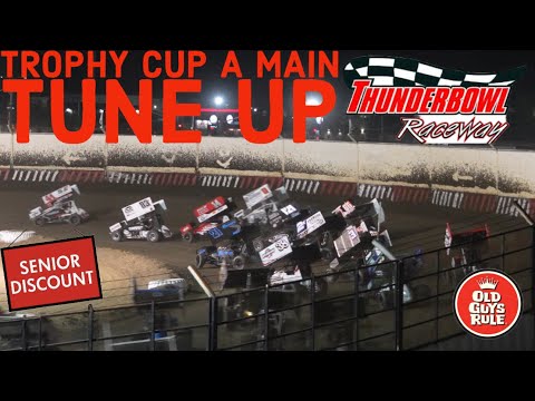 Trophy Cup Tune Up A Main OLD WASHED UP RACER WINS Thunderbowl Raceway Tulare Ca October 14, 2023 - dirt track racing video image